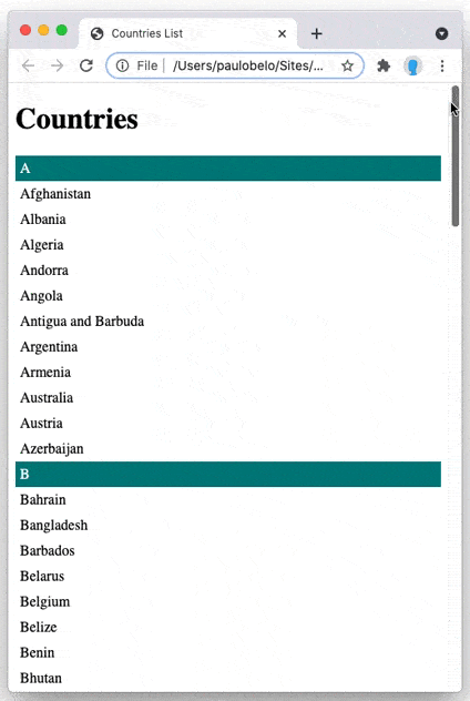 countries list image